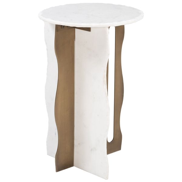 Rubo Accent Table, Blanc/Brass