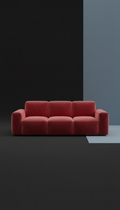 Canapé modulable velours rouge