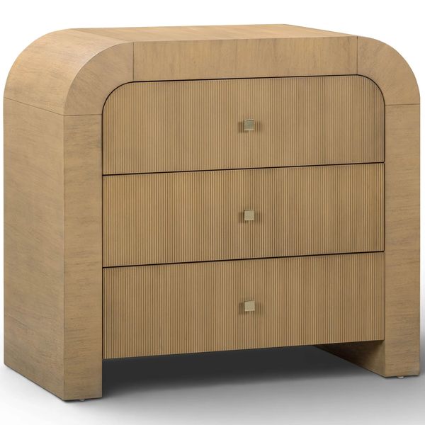 Hump 3 Drawer Bedside Coffre, Naturel