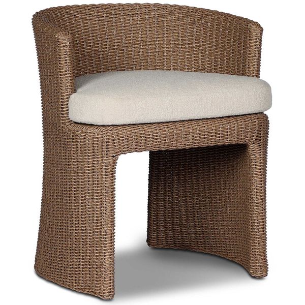 Thora Outdoor Dining Chaise, Vada Creme