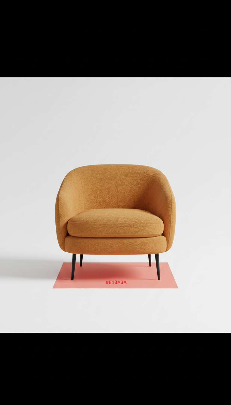 Fauteuil accent bouclé ocre pop